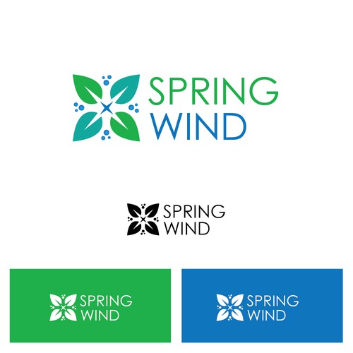 Spring Wind Logo Diseño de Web Hub Solution