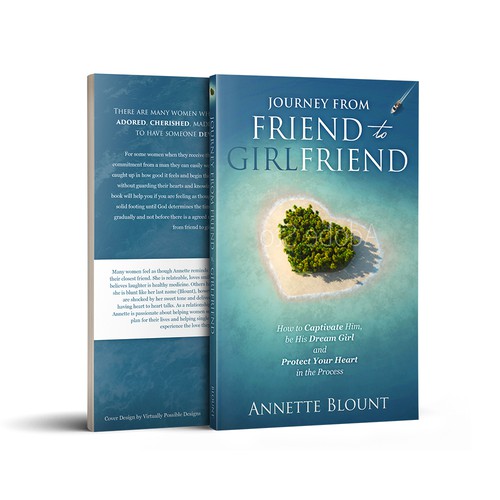 Design a book cover that is fun and playful to help single women experience love beyond friendship Design by Virtually Possible