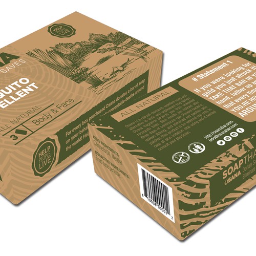 Create Overall Packaging Design for Mosquito Repellent Soap That Saves Lives Diseño de ADD778