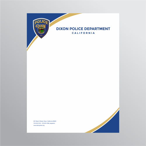 Dixon Police Department letterhead | Stationery contest