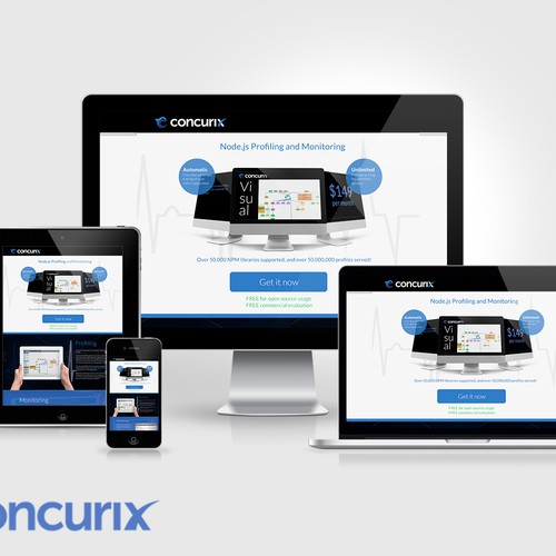 Create a clean, modern HTML5/CSS3 design language for Concurix.com! Design by Whitefox 85