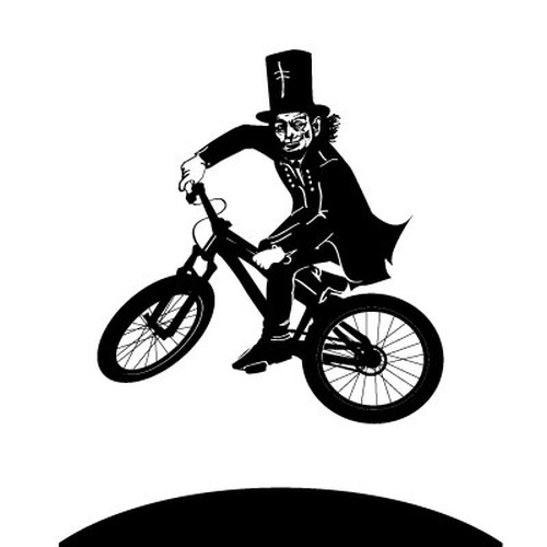 Illustrate Abraham Lincoln getting big air on a bike for my T-Shirt Design by Whitealison1
