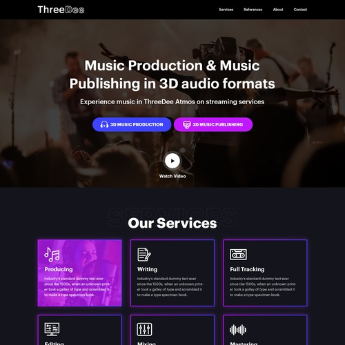 Design a website for a music production company... Design by AMPLE (Jasmin_A)