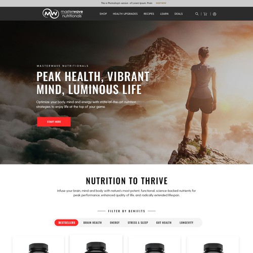 Design the "sexiest" and most powerful health supplements website on the planet Design réalisé par monodeepsamanta