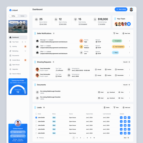 Real Estate SaaS Dashboard