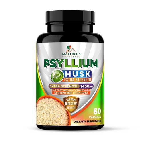 Natural Psyllium Husk Capsules Design needed for Nature's Nutrition Design by JOHN's_AlphaCreation
