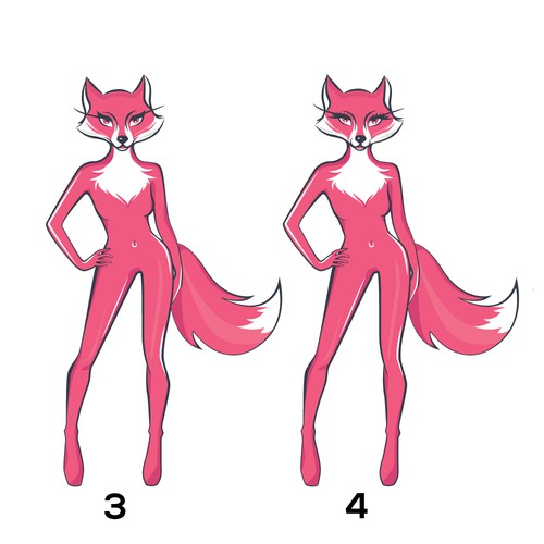Create a fun, sexy, female, humanoid-fox character/icon for Foxy Design by aSveta