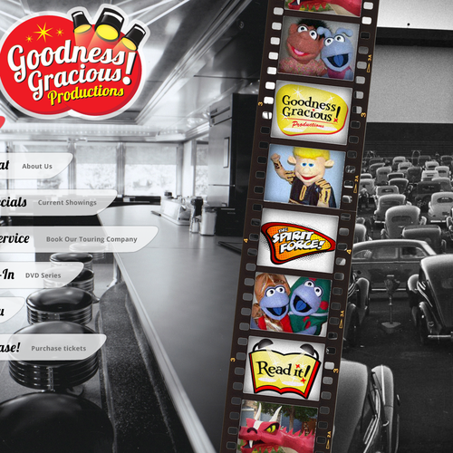 Design by gatouda titled "New website design wanted for Goodness Gracious! Productions"