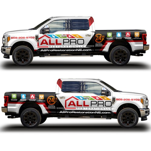 New vehicle Wrap for a Restoration truck Diseño de ssrihayak