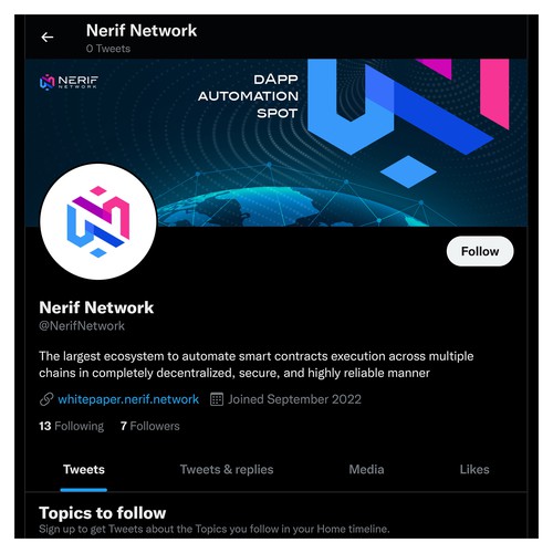 Twitter background design for blockchain project Design by Wisden