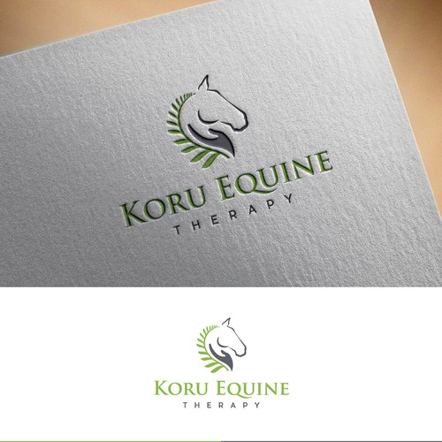 Equine sports massage logo with fern flair Design by ellie7