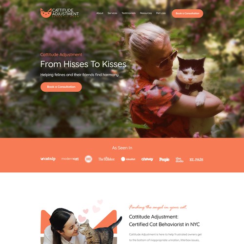 Create a website refresh for a cat behavior consultant! Design by Isaac Creative