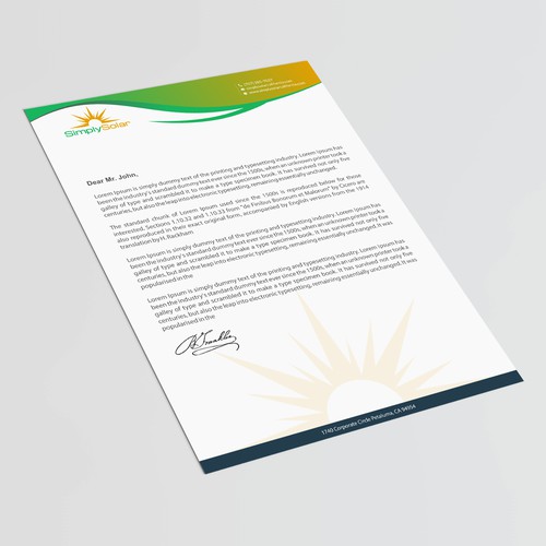 "Renewable Energy Company Letterhead" Design by thinkweb art