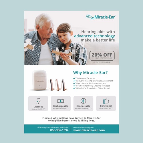 Need a powerful in-home flyer/mailer to attract hearing aid buyers Design by MotivatedDesign