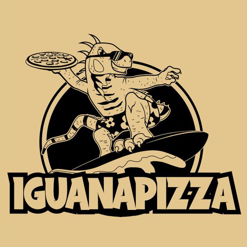 Create a playful logo for Caribbean "Iguana Pizza" restaurant Design by 4Draw