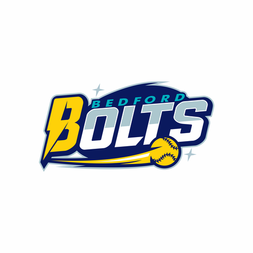 Team logo for the Bedford Bolts girls softball team Design by komobabus