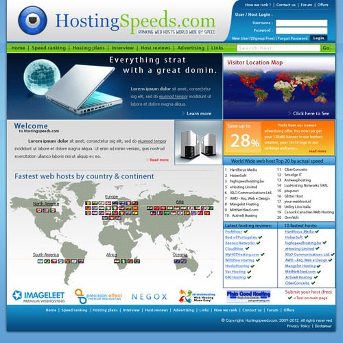 Hosting speeds project needs a web 2.0 design Réalisé par Dzine cloud