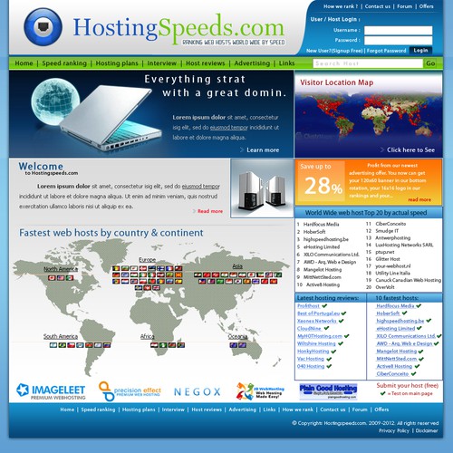 Hosting speeds project needs a web 2.0 design Diseño de Dzine cloud