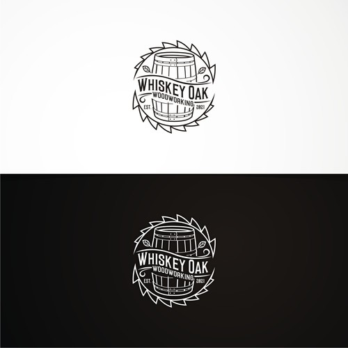 Powerful, vintage, whiskey inspired logo for woodworking company-ontwerp door Rasyid