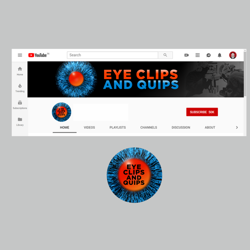 Powerful Design for an Eye Surgery YouTube Channel "Eye Clips and Quips" Design by CREATIVE NINJA ✅