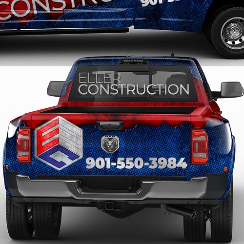 Big Lifted Truck Eye Catching Construction Design Design by Nick T.