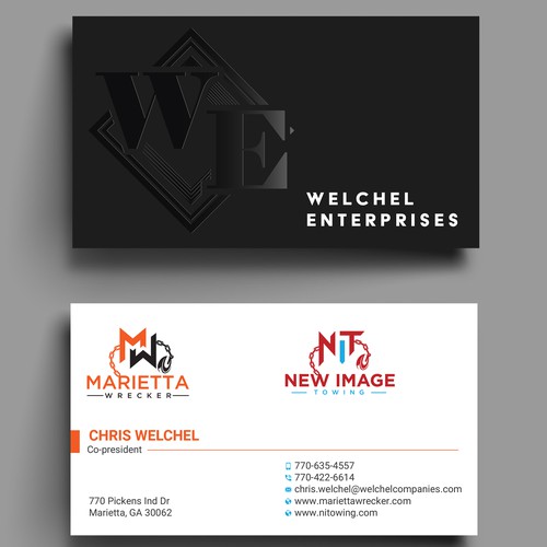 Powerful business card for large towing enterprise Design by prosenjit_P