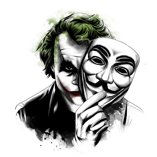 Tattoo Designs - Joker Anonymous Diseño de mel169