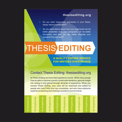 Flyer design for Thesis Editing