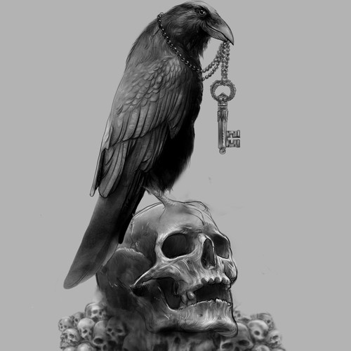 Gothic Raven tattoo Ontwerp door metatron studio