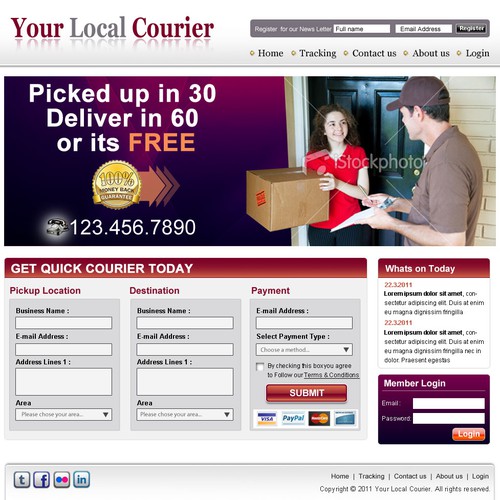Help Your Local Courier with a new Web Page Design Design by RujuAa