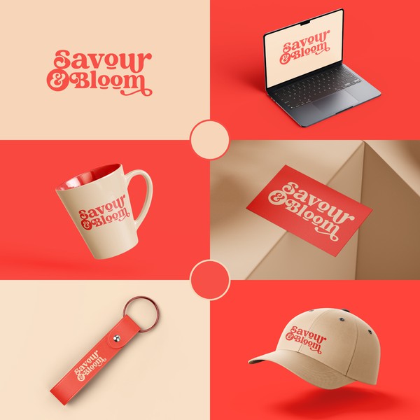 savour & bloom logo design