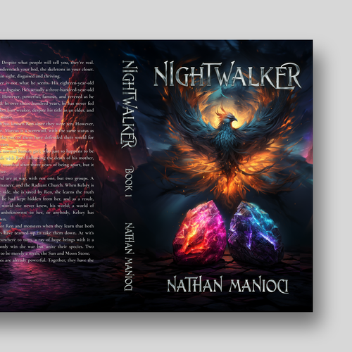 Cover and Spine Design for Fantasy Novel Nightwalker Design by Alex C.
