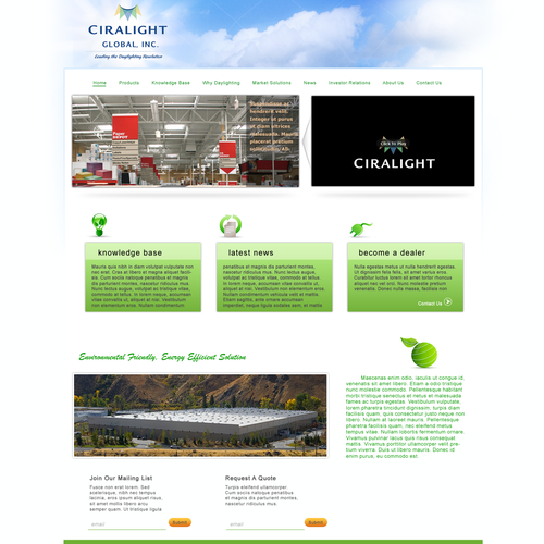 Website for Green Energy Smart Skylight Product Réalisé par AKSoe