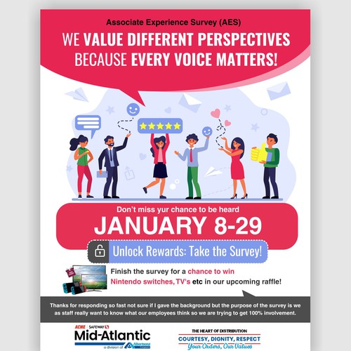 Acme Survey Need 100% Participation Design by The 3colors