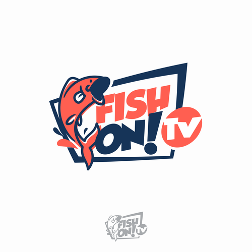 fun and exciting fishing TV channel logo that represents cool fishing contests Design by pxlsm™