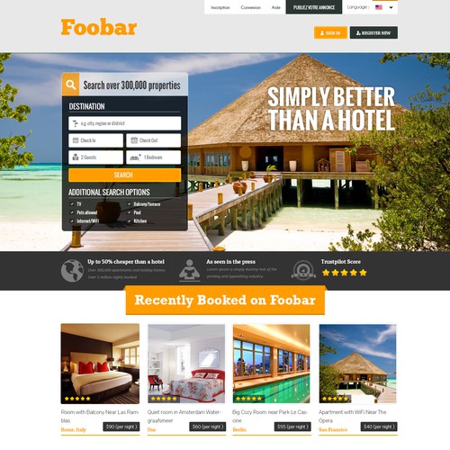 Create The Most Awesome Landing Page For A Vacation Rental Site