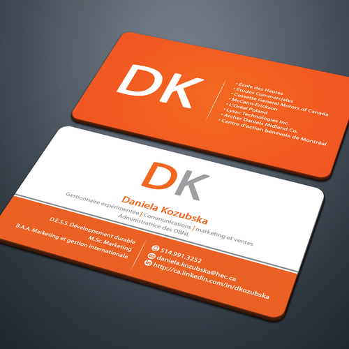 Job seeker in marketing, communications and sales needs a business card