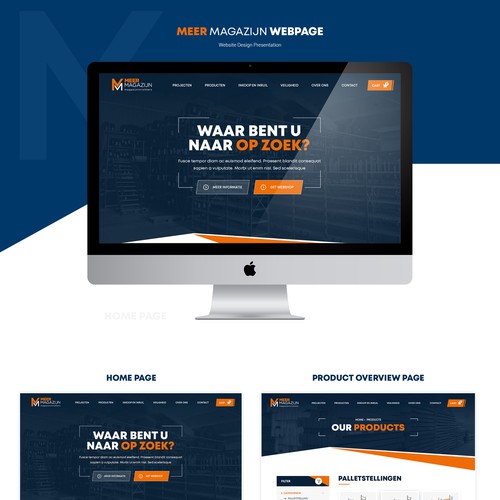 Creative website templates for a leading pallet racks company_ Meermagazijn Design by Adventix