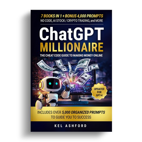 Design a ChatGPT book cover on wealth mastery, making wifi money, and achieving financial freedom. Design by ruddyncang