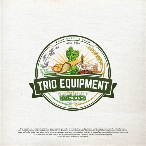 Design an agricultural logo for Trio Equipment Company Design by esfanta