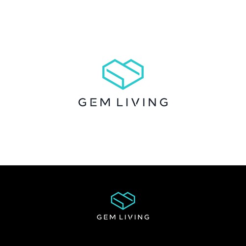 Geometrical, minimalist, modern brand design for Gem Living Design by Mori Summer