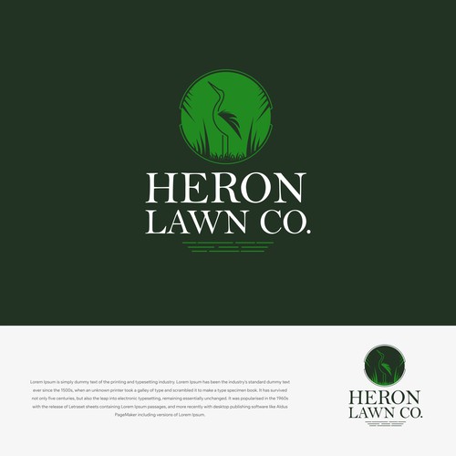 Modern Lawn Care Business with Heron Design by i-ali