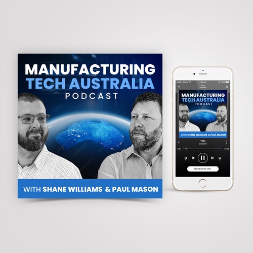 Artwork for podcast about technology in manufacturing Design by Sezt