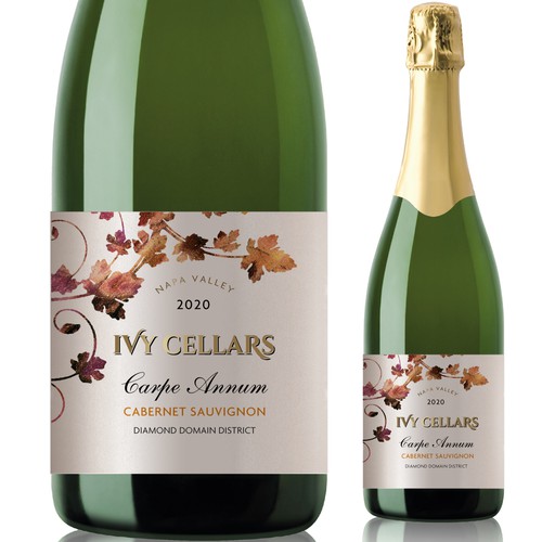 Ivy Cellars sparkling wine label Design by michelange