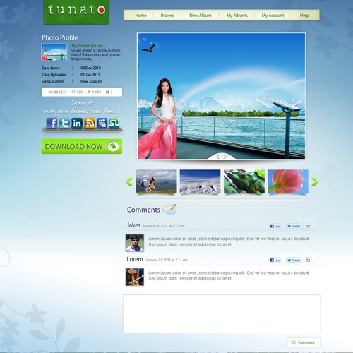Design for Online Photo Gallery Website Project