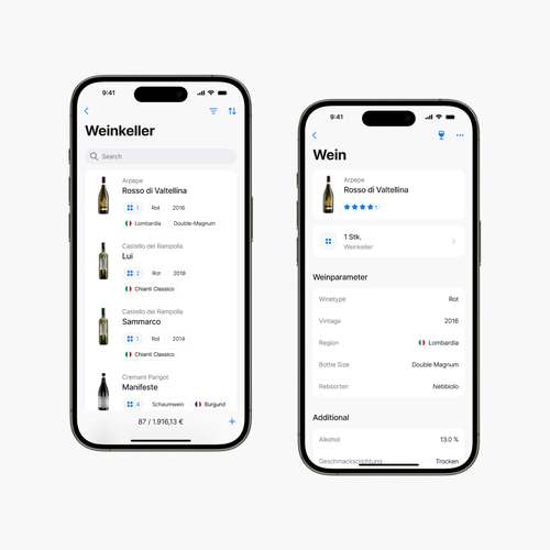 Designs | Wine Cellar and Tasting App | App design contest