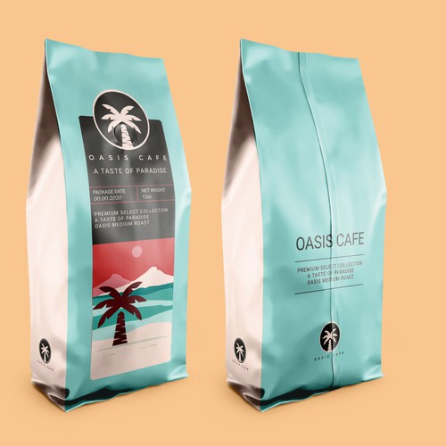 OASIS CAFE COFFEE BEAN PACKAGING DESIGN Design by suraiatonna