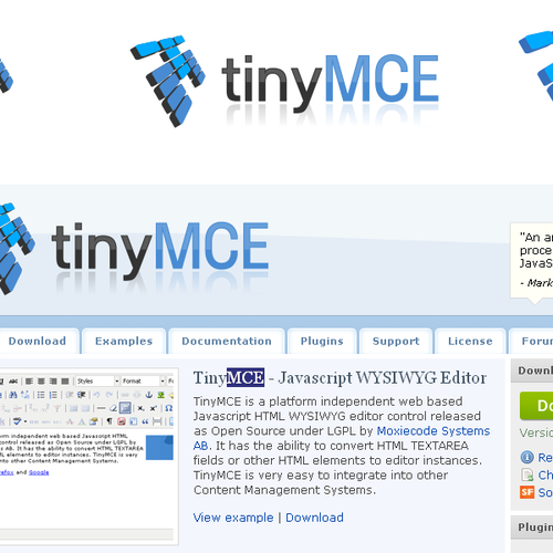 Logo for TinyMCE Website Réalisé par EmLiam Designs