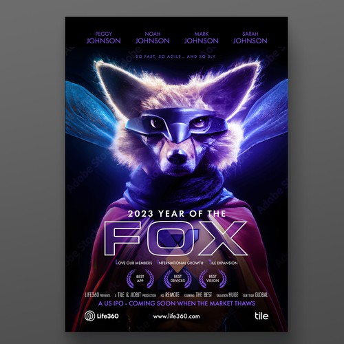 Life360 2023 Year of the Fox Poster Design by P I X 3 L