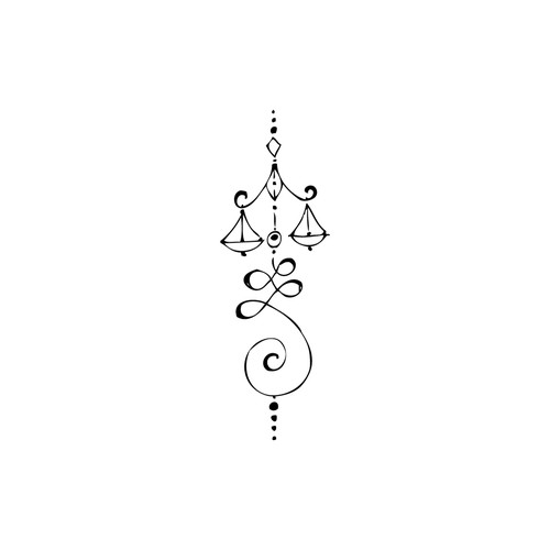 Unalome/Libra Scales Wrist Tattoo Design by RadeM
